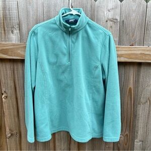 Lands’ End Quarter-Zip Fleece Pullover - Turquoise/Aqua